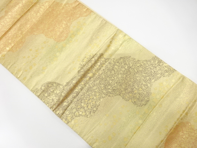 道長取に花模様織出し袋帯